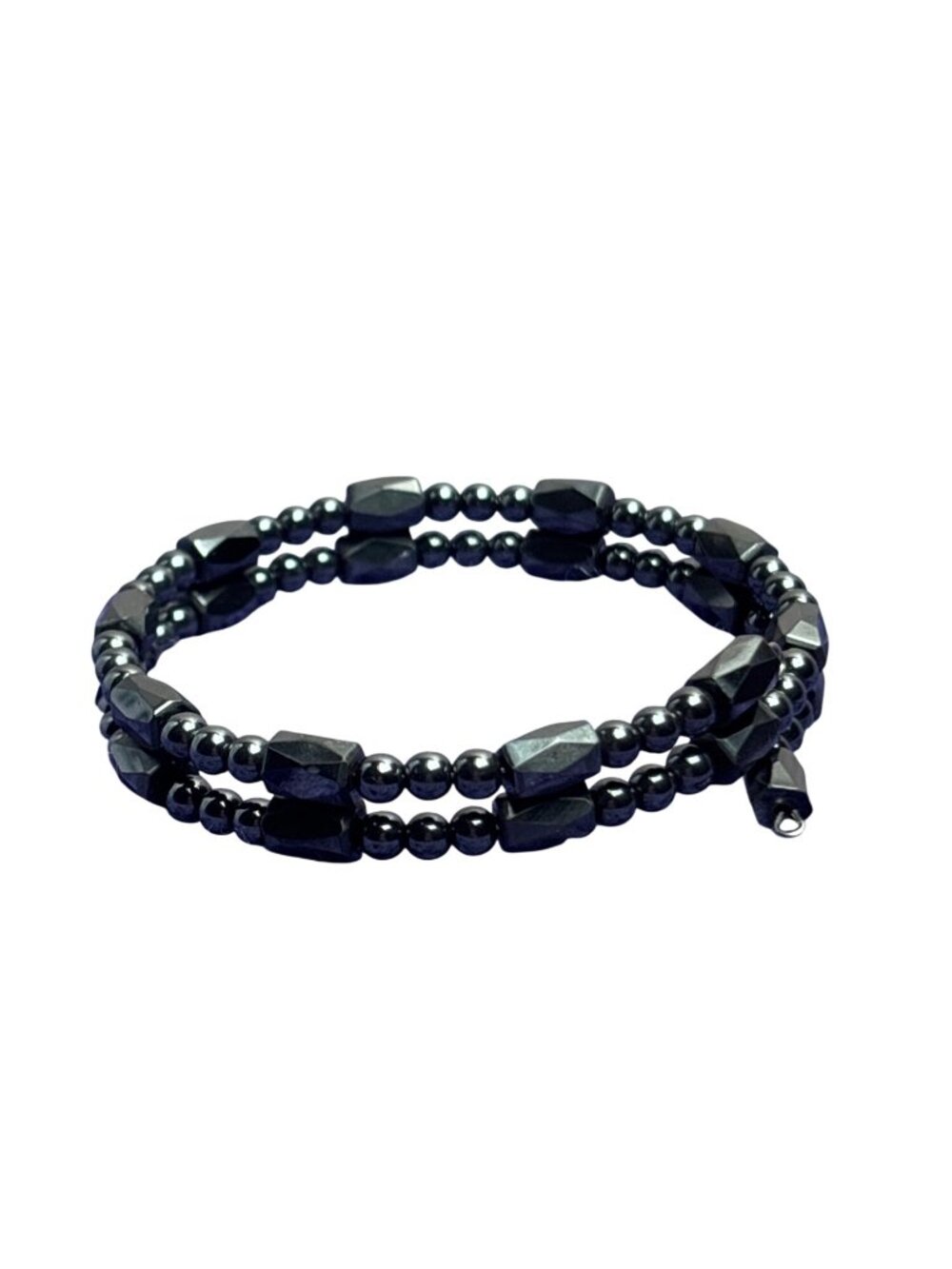 Magnetic Hematite Memory Wire Bracelet 6.75 inches